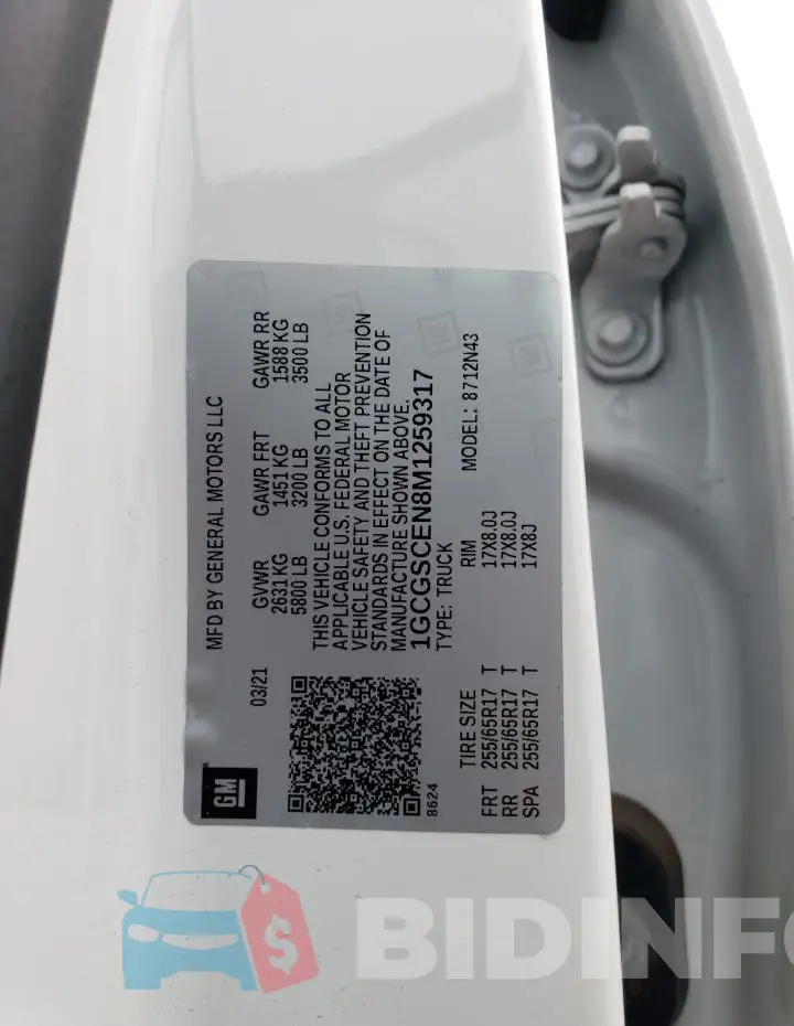 1GCGSCEN8M1259317 Photo# 12