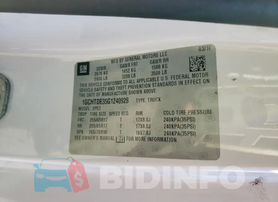 1GCHTDE35G1240928 Photo# 12