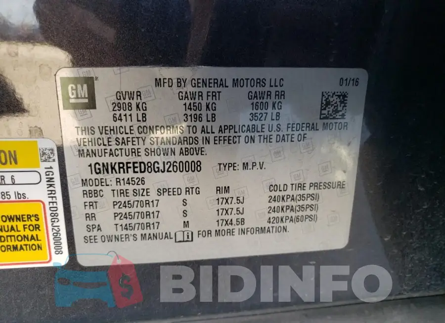1GNKRFED8GJ260008 Photo# 13