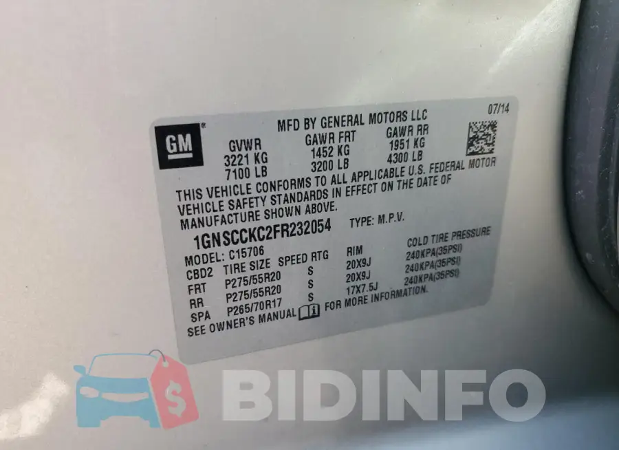 1GNSCCKC2FR232054 Photo# 13