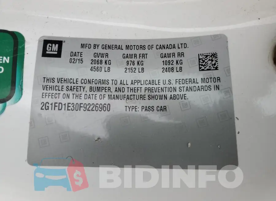 2G1FD1E30F9226960 Photo# 12