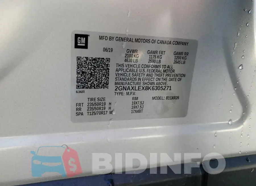2GNAXLEX8K6305271 Photo# 12