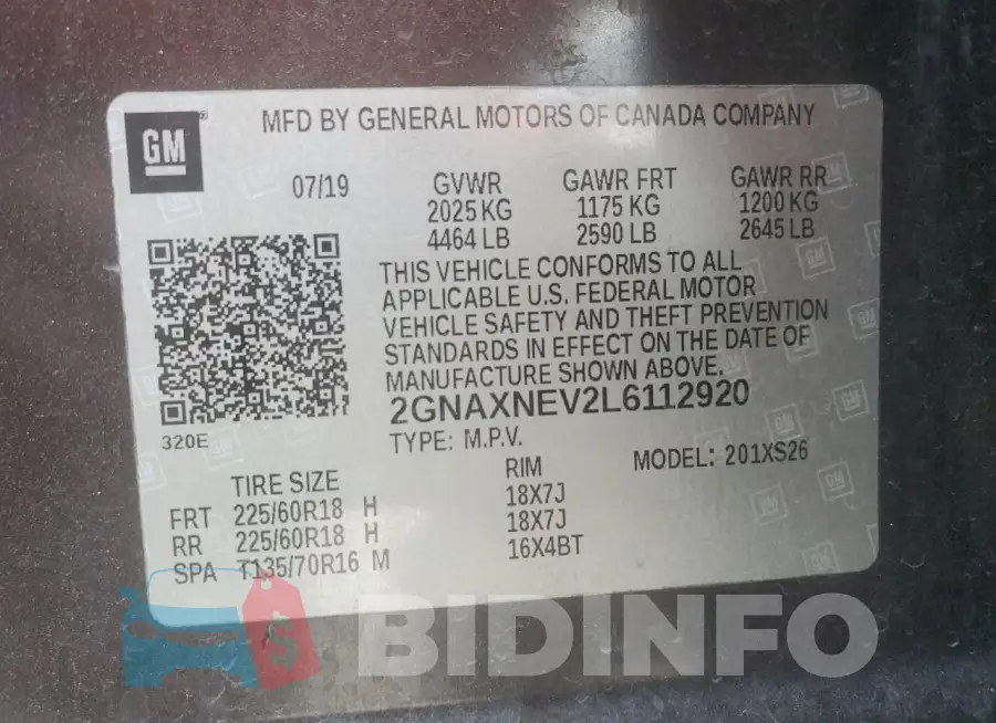 2GNAXNEV2L6112920 Photo# 13