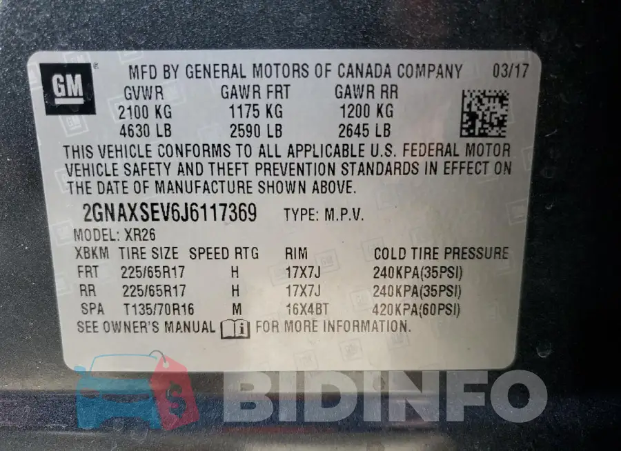 2GNAXSEV6J6117369 Photo# 12