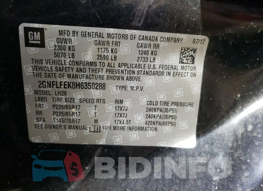 2GNFLFEK8H6350288 Photo# 13