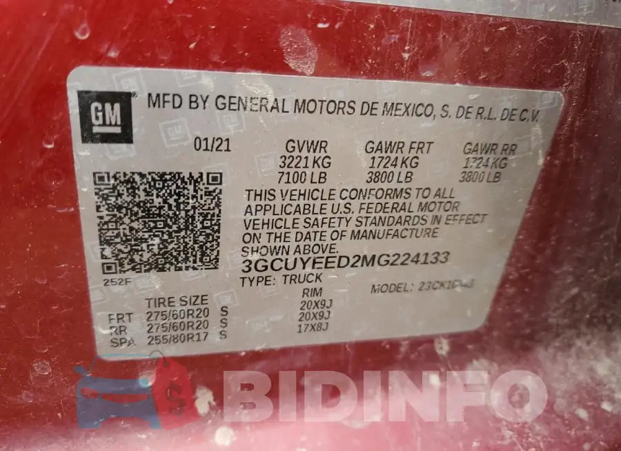3GCUYEED2MG224133 Photo# 12
