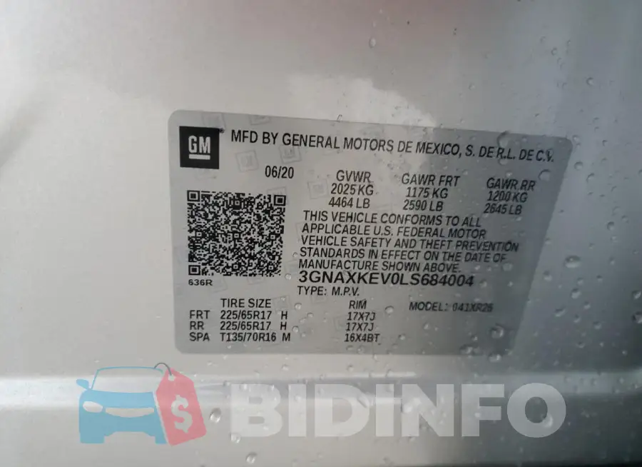 3GNAXKEV0LS684004 Photo# 13