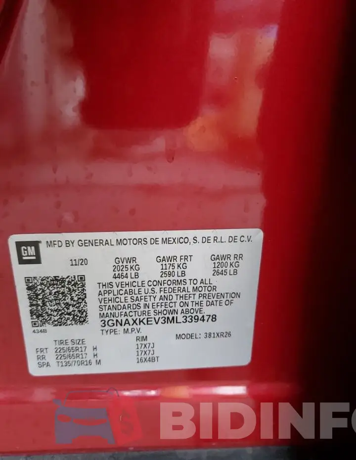 3GNAXKEV3ML339478 Photo# 12