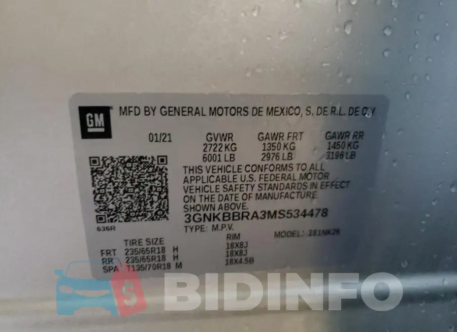 3GNKBBRA3MS534478 Photo# 12