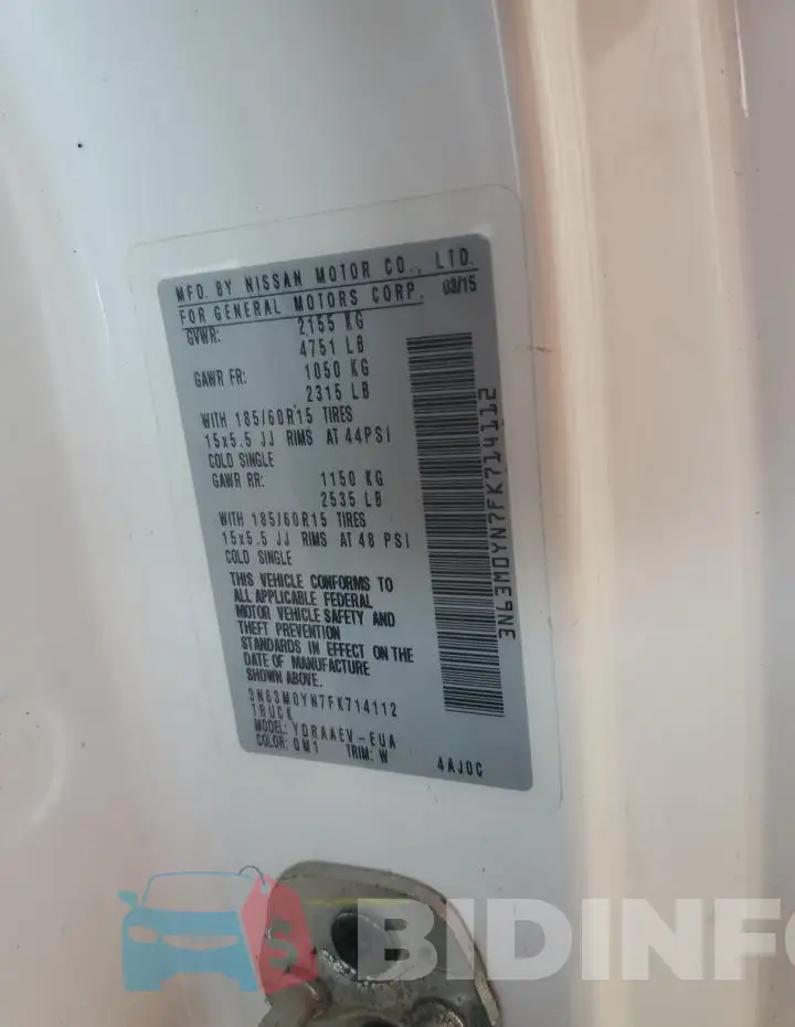 3N63M0YN7FK714112 Photo# 12
