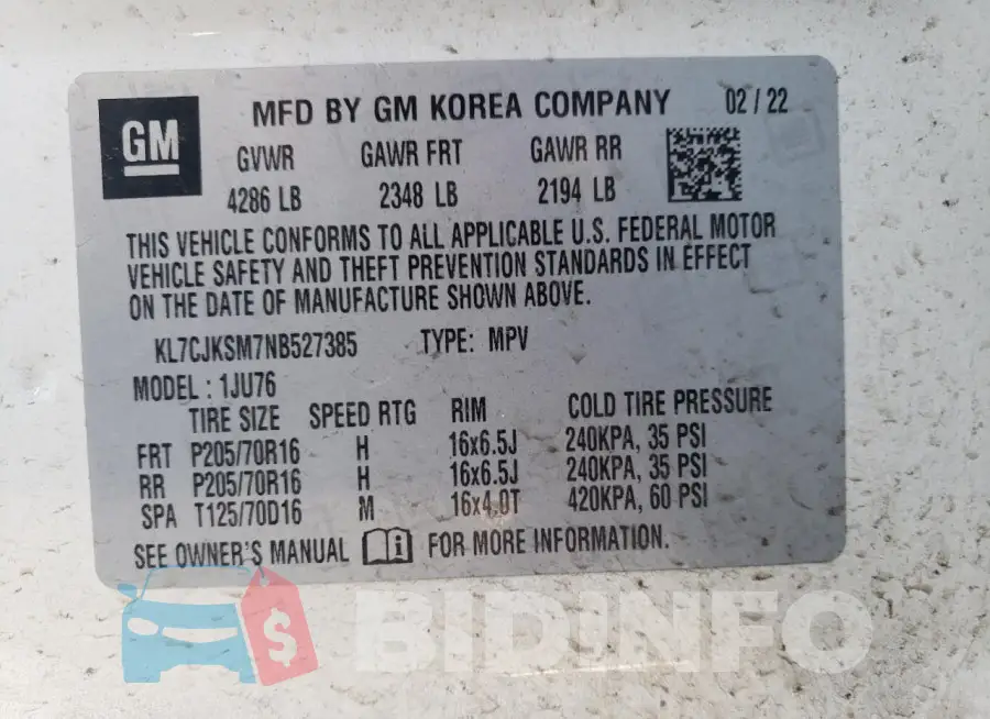 KL7CJKSM7NB527385 Photo# 12