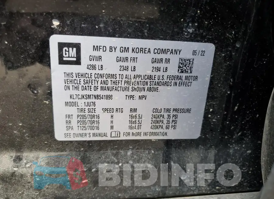 KL7CJKSM7NB541898 Photo# 14