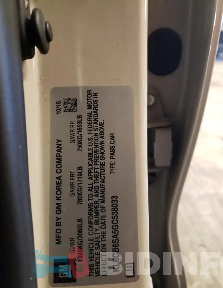 KL8CB6SA5GC538033 Photo# 12