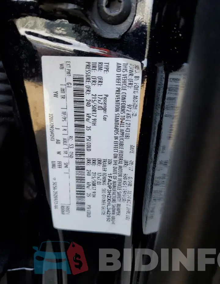 1FADP3H2XHL342950 Photo# 12