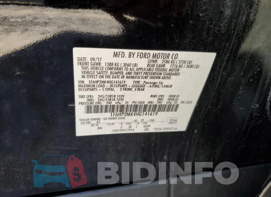 1FAHP2MK4HG141619 Photo# 12