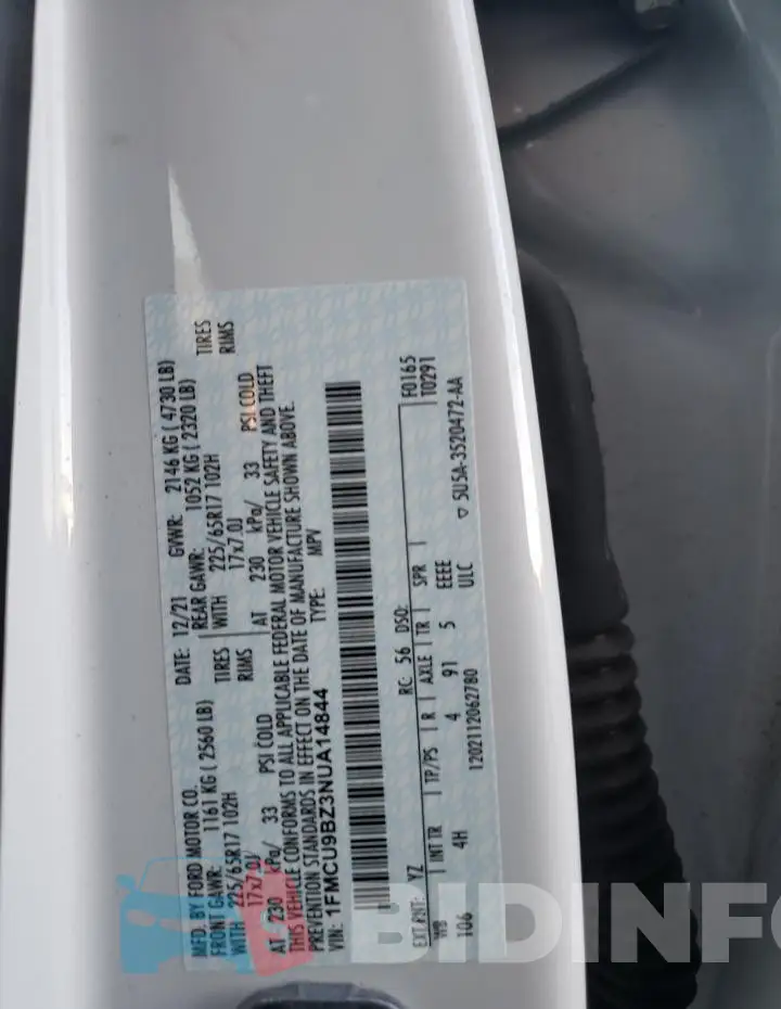 1FMCU9BZ3NUA14844 Photo# 13