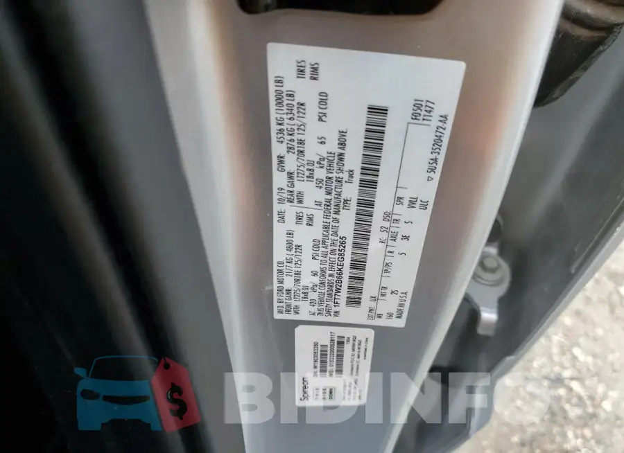 1FT7W2B66KEG85265 Photo# 12