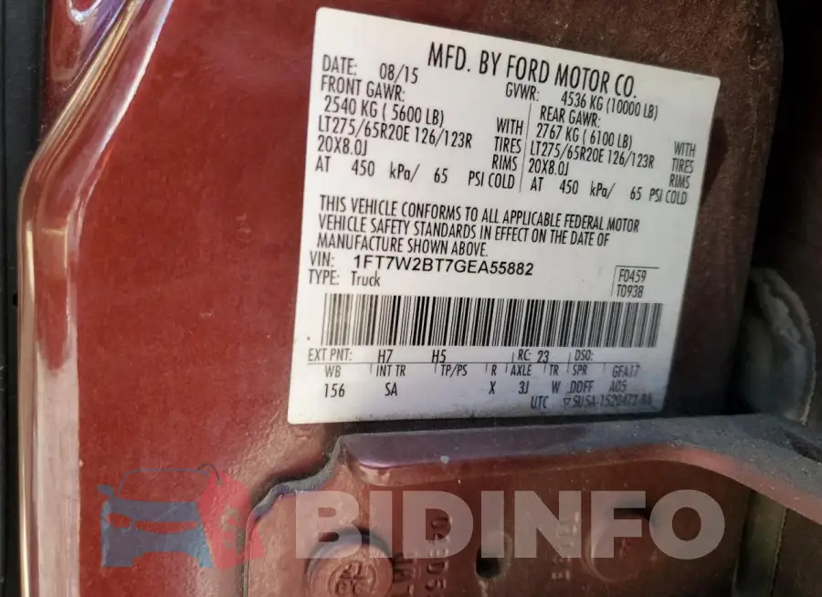 1FT7W2BT7GEA55882 Photo# 12