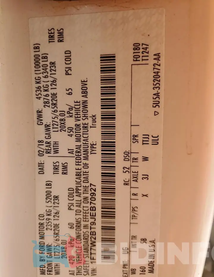 1FT7W2BT9JEB70927 Photo# 12