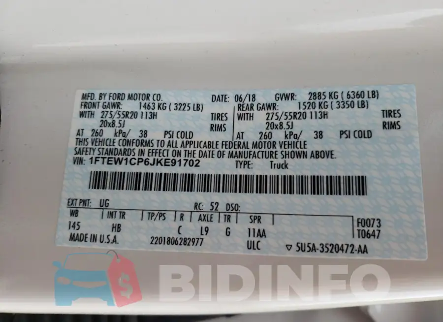 1FTEW1CP6JKE91702 Photo# 12