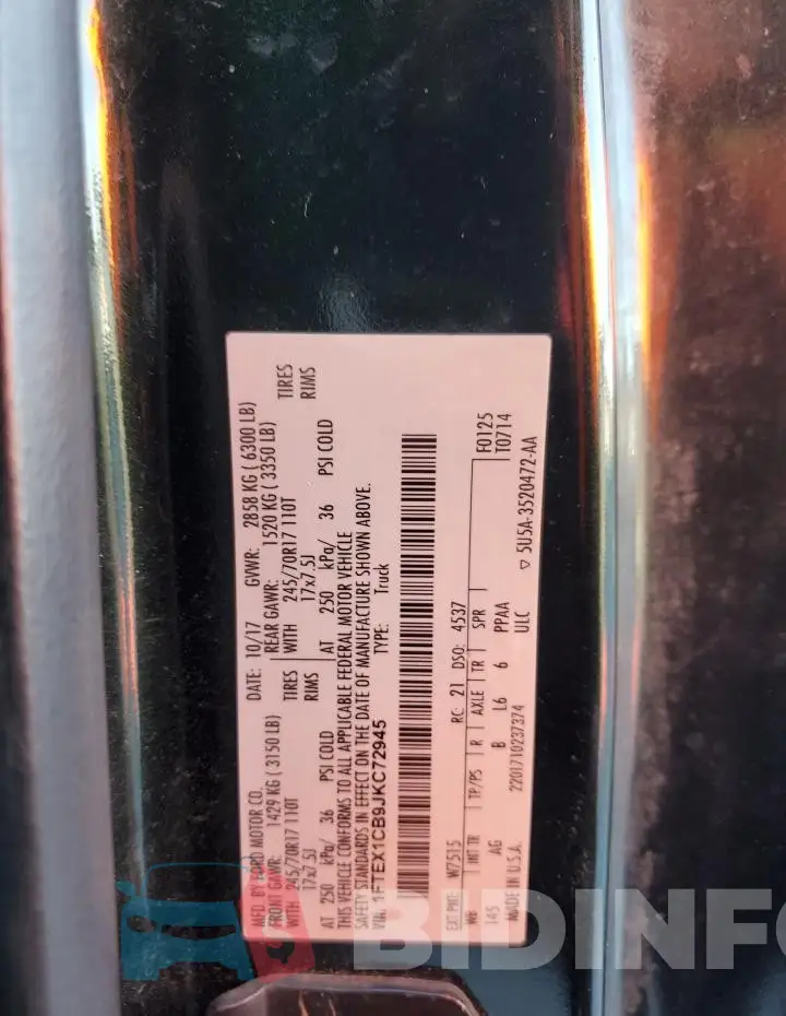 1FTEX1CB9JKC72945 Photo# 12