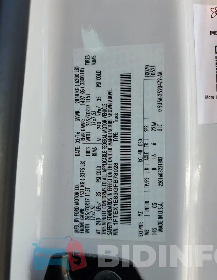 1FTEX1E83GFB78028 Photo# 12
