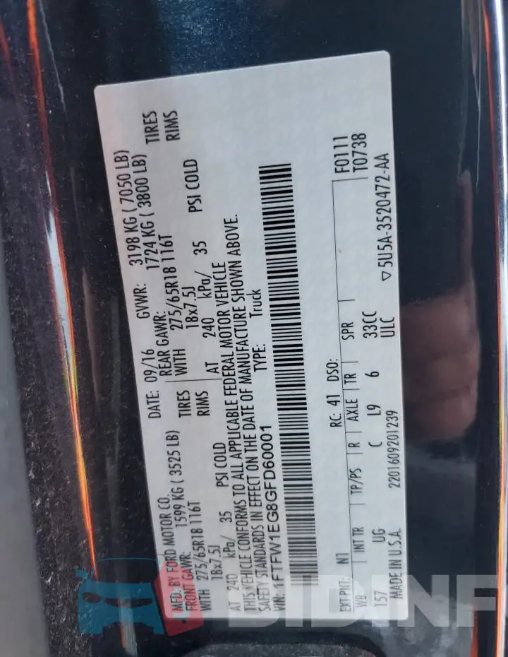 1FTFW1EG8GFD60001 Photo# 12