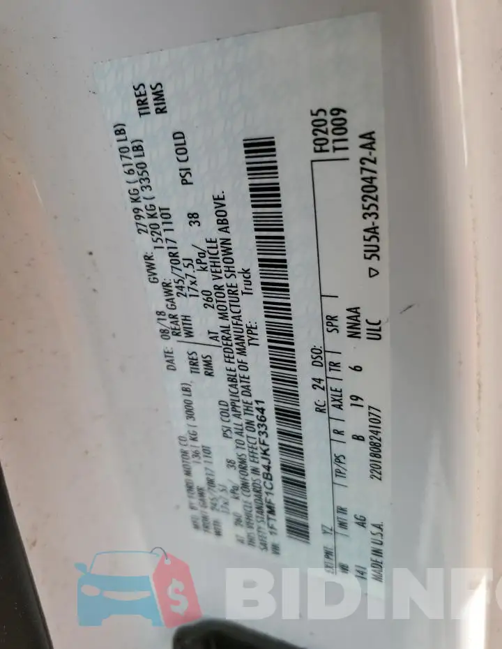 1FTMF1CB4JKF33641 Photo# 12