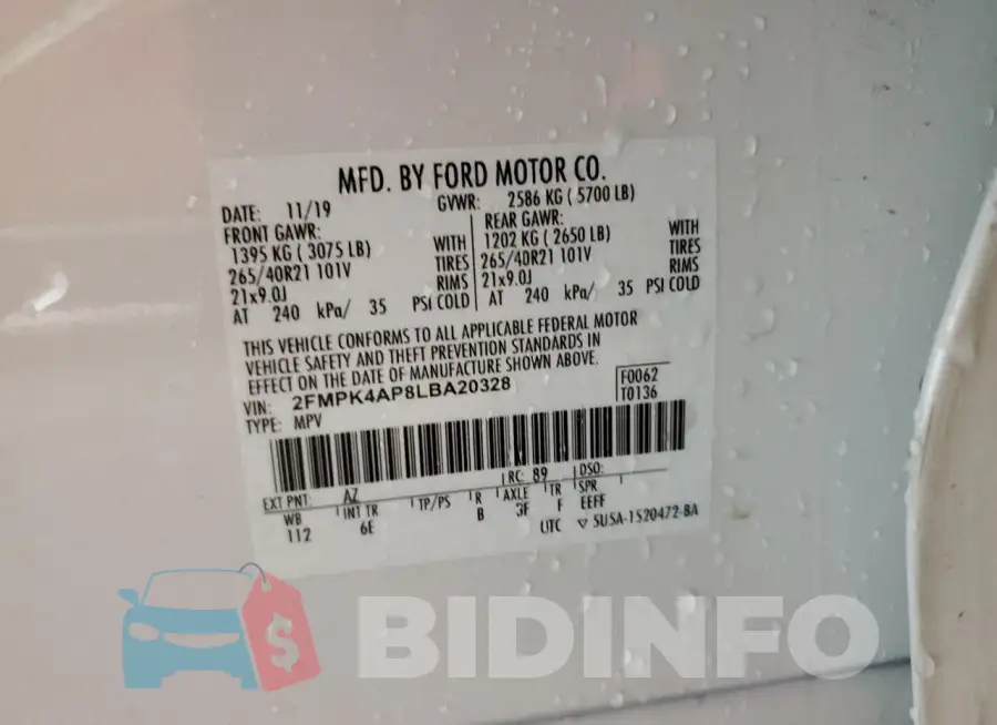 2FMPK4AP8LBA20328 Photo# 13