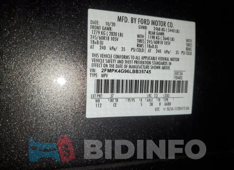 2FMPK4G96LBB35745 Photo# 13