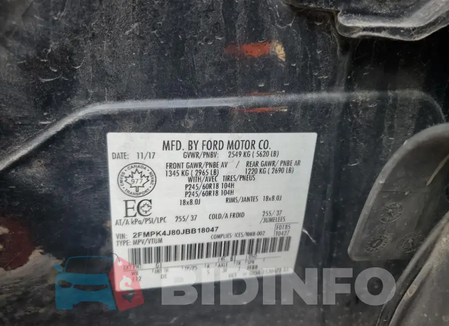 2FMPK4J80JBB18047 Photo# 14