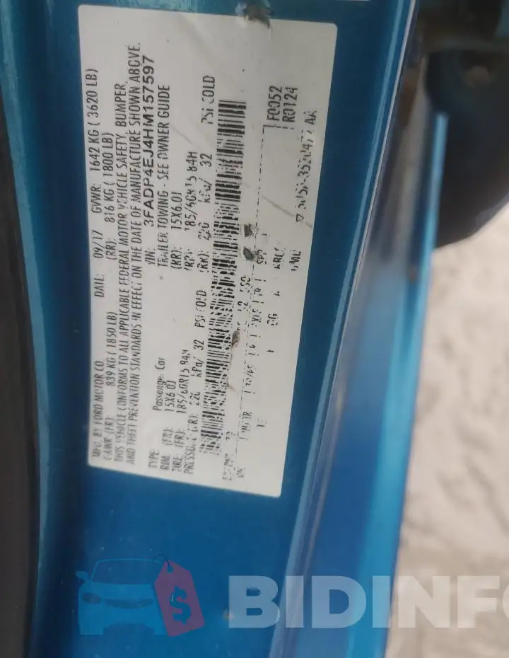 3FADP4EJ4HM157597 Photo# 12