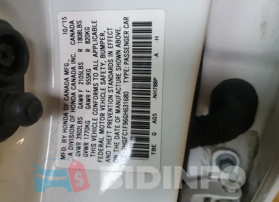 2HGFC1F96GH631680 Photo# 12