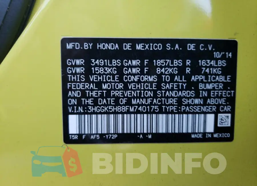 3HGGK5H88FM740175 Photo# 10