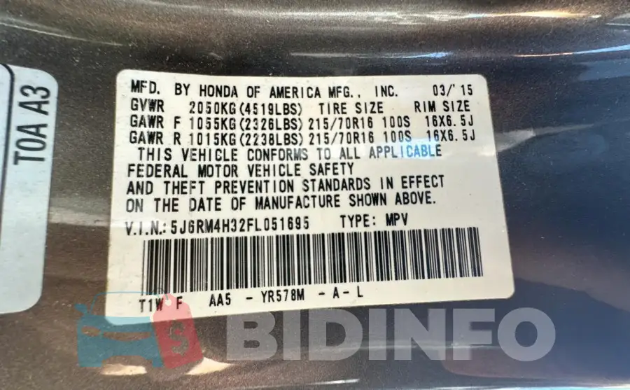 5J6RM4H32FL051695 Photo# 10