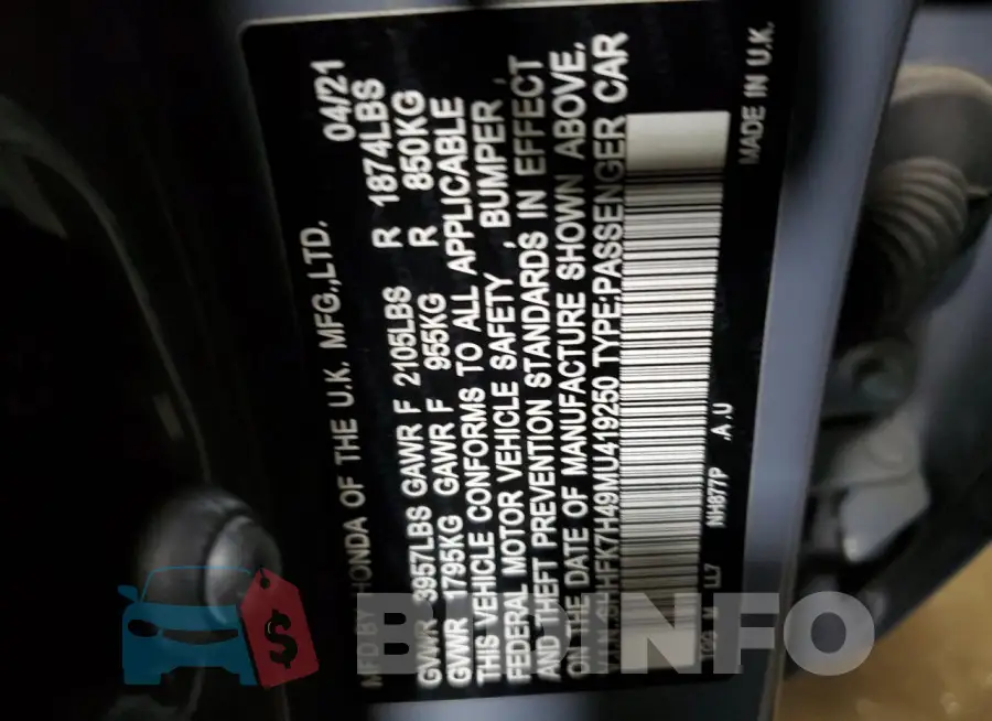 SHHFK7H49MU419250 Photo# 12