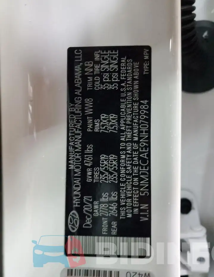 5NMJECAE9NH079984 Photo# 13