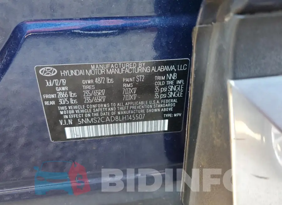 5NMS2CAD8LH145507 Photo# 12