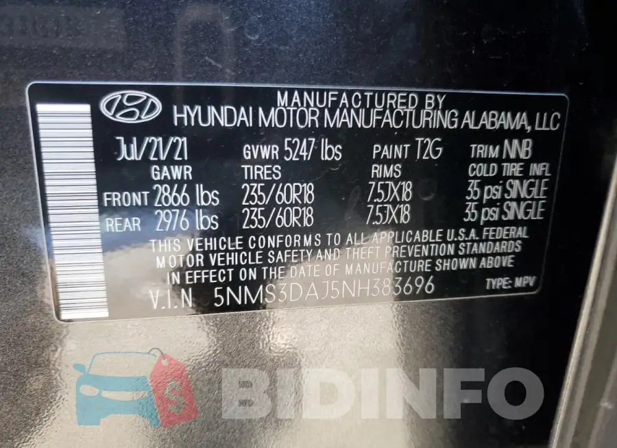 5NMS3DAJ5NH383696 Photo# 12