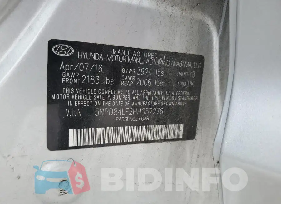 5NPD84LF2HH052276 Photo# 12
