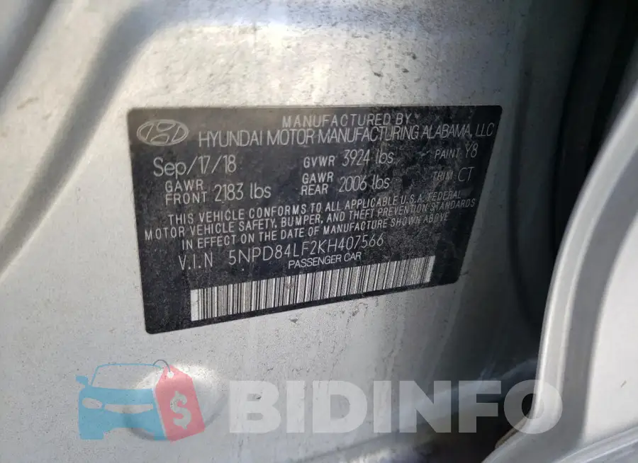 5NPD84LF2KH407566 Photo# 12