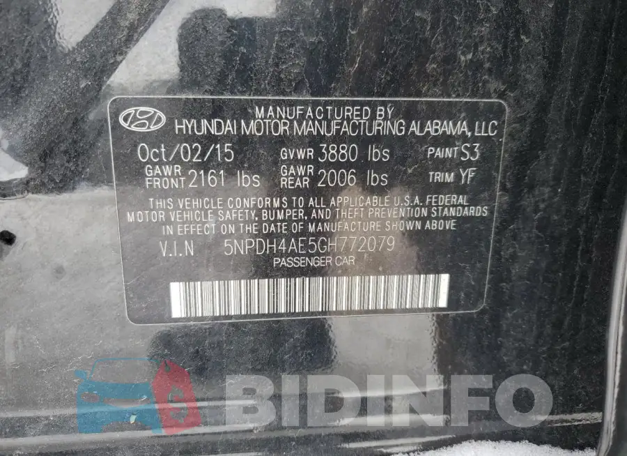 5NPDH4AE5GH772079 Photo# 12