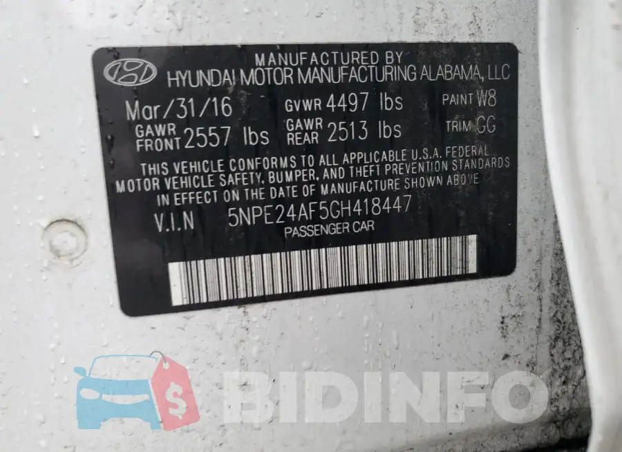 5NPE24AF5GH418447 Photo# 13