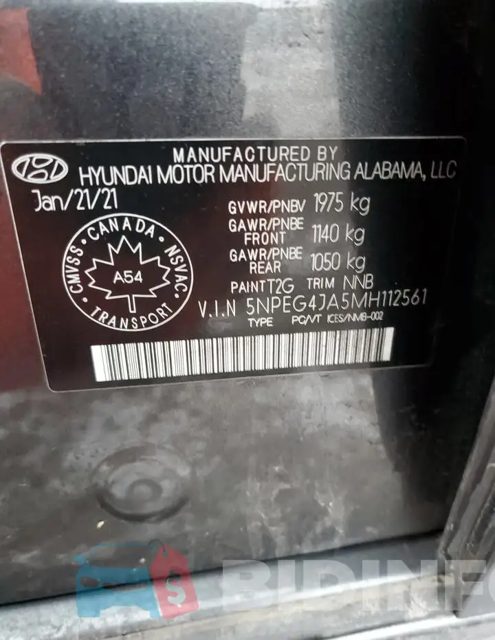 5NPEG4JA5MH112561 Photo# 13