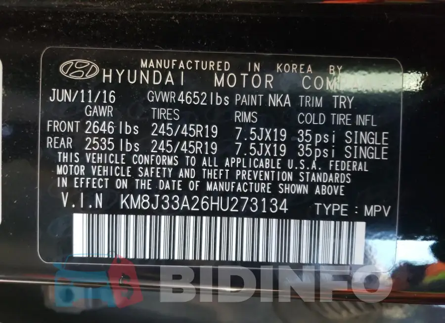KM8J33A26HU273134 Photo# 13