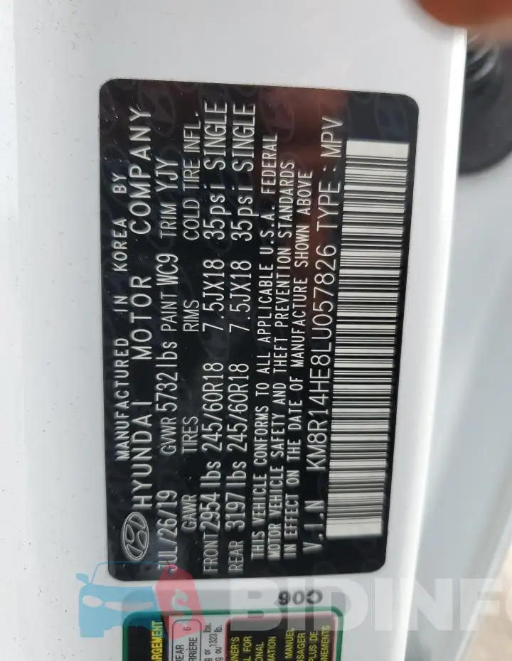 KM8R14HE8LU057826 Photo# 13