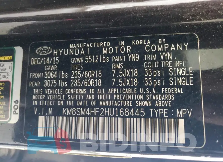 KM8SM4HF2HU168445 Photo# 13