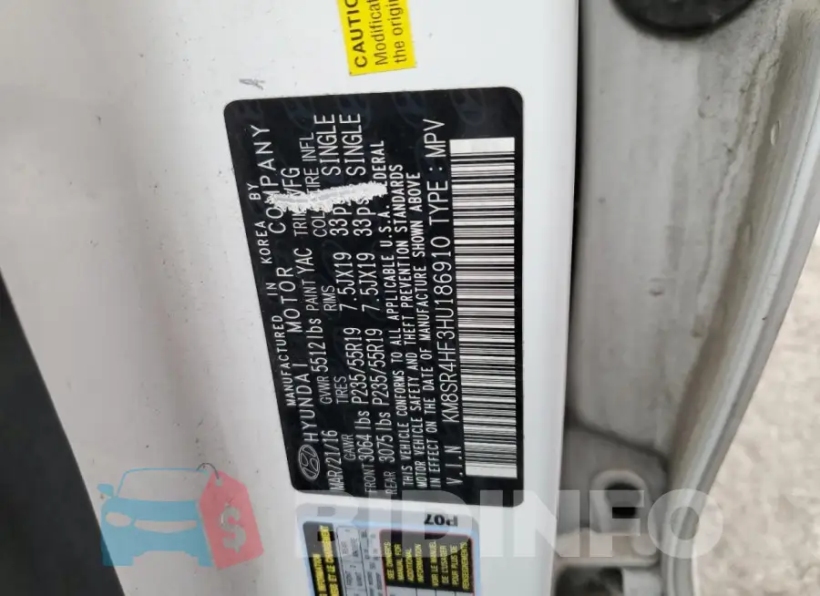 KM8SR4HF3HU186910 Photo# 13