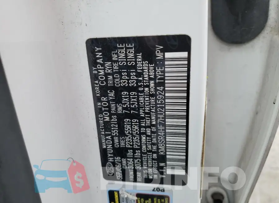 KM8SR4HF7HU215924 Photo# 13