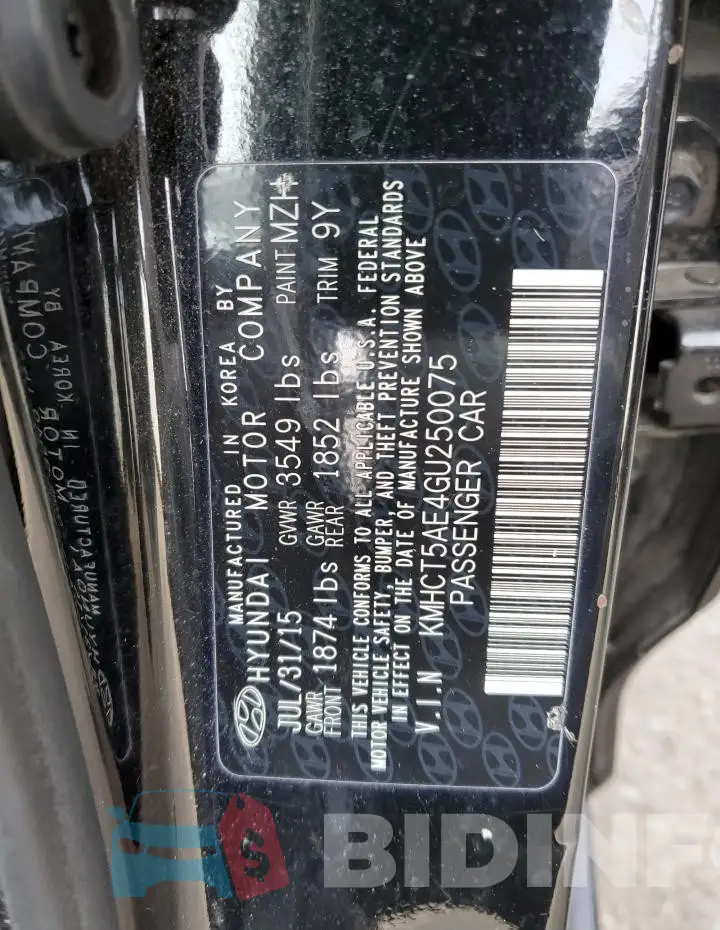 KMHCT5AE4GU250075 Photo# 12